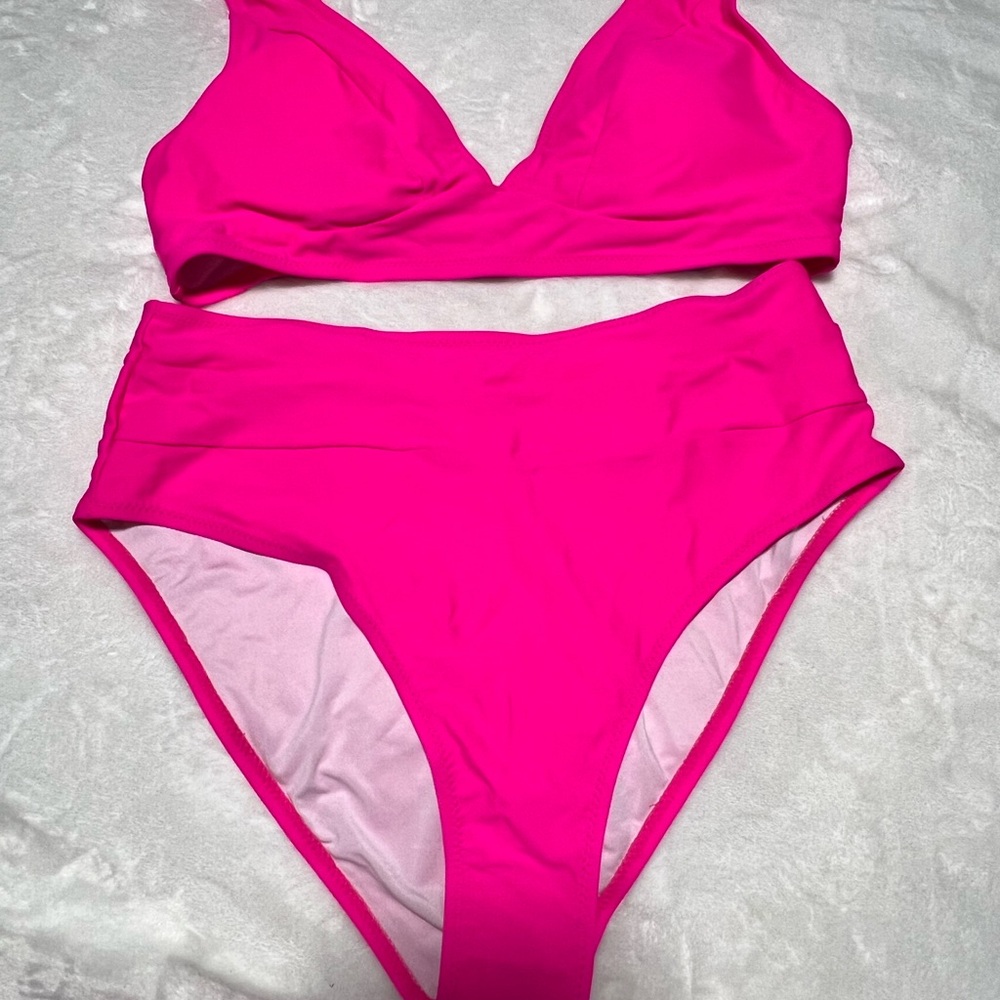 HILINKER Vibrant Pink Kids One Piece Swimsuit
